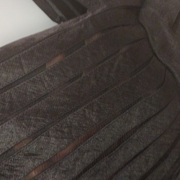 Adrianna Papell shutter ruffle pleated cocktail/prom dress black sz 10 - Picture 10 of 16